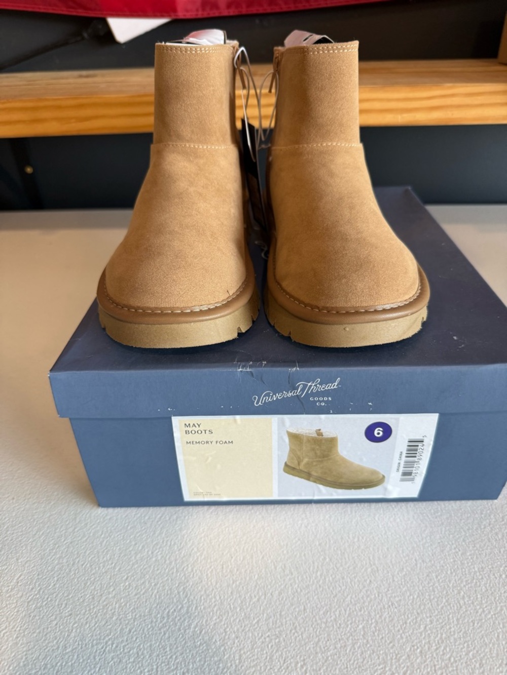 Universal Thread Tan Suede-Look Short Winter Boots
